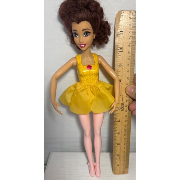 Disney Mattel 2022 Princess Belle Doll With Yellow Dress & Ballet Shoes - Picture 8 of 8
